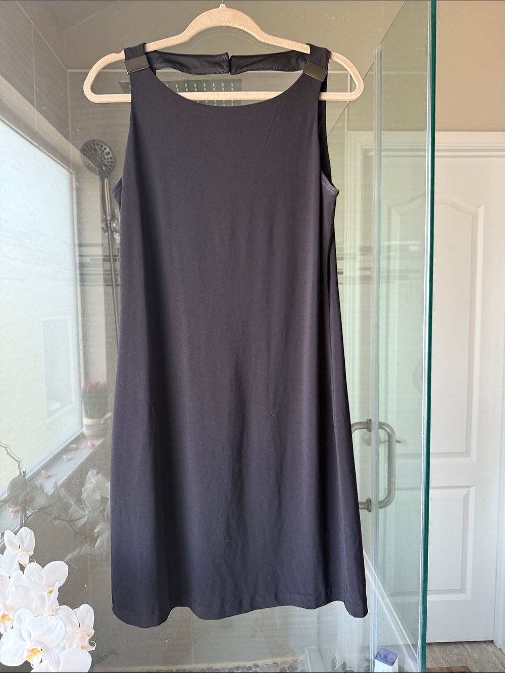 White House Black Market Black Sleeveless A-Line Mini Dress